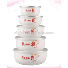Günstiger preis 5 stücke emaille ice bowl &amp; storage bowl &amp; mode Chinesisch